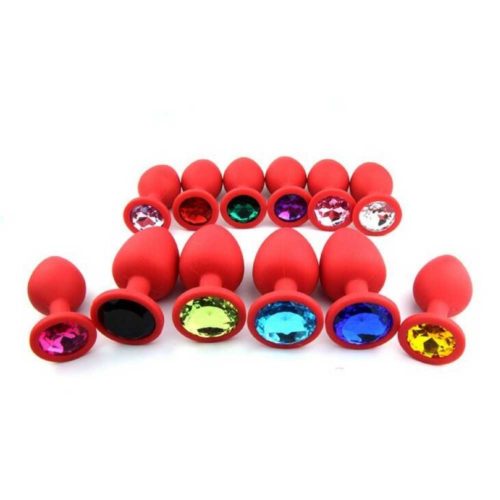 Plug silicone con pietra 34 mm